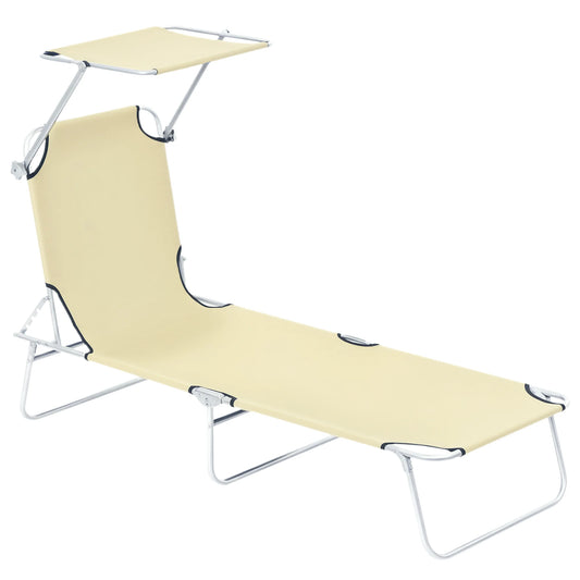 Bain de Soleil Pliable avec Pare-Soleil – Confort & Détente Absolue